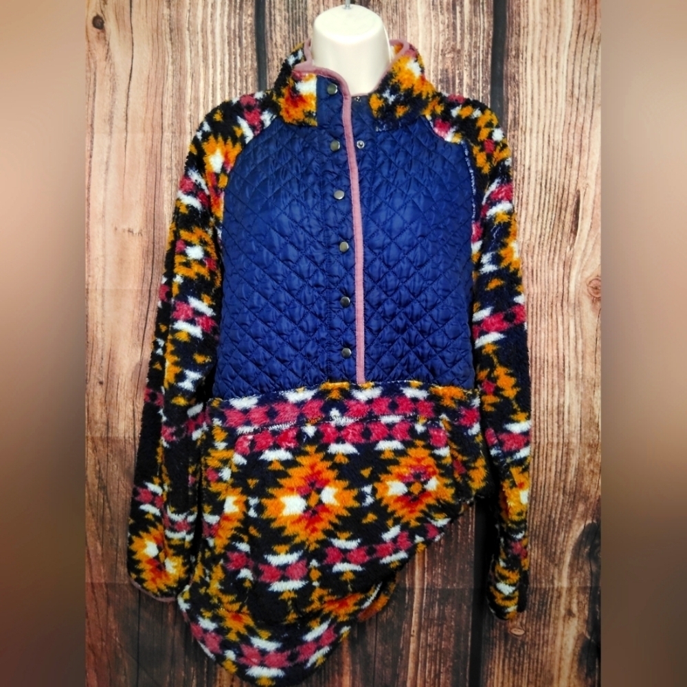 Simply Southern Colorful Quilted Women's Jacket Size Large!